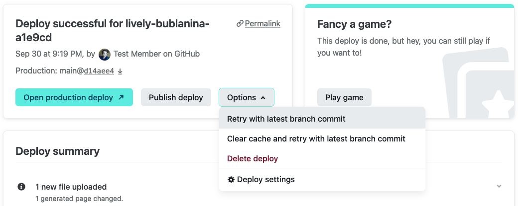 Troubleshooting a Failed Deploy