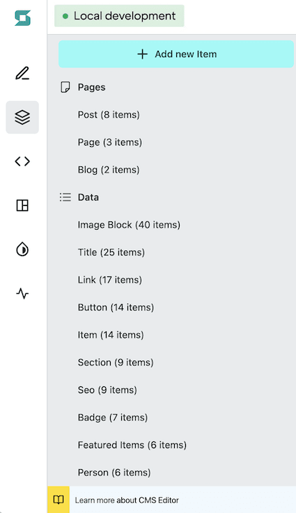 List of content models.