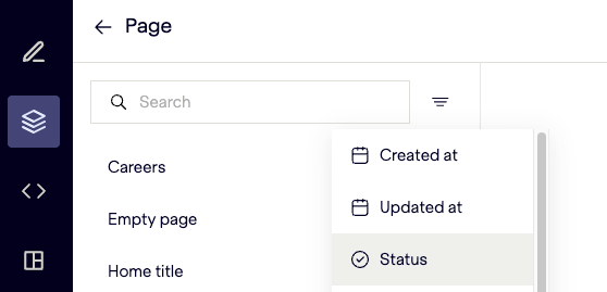 Filter documents by status.