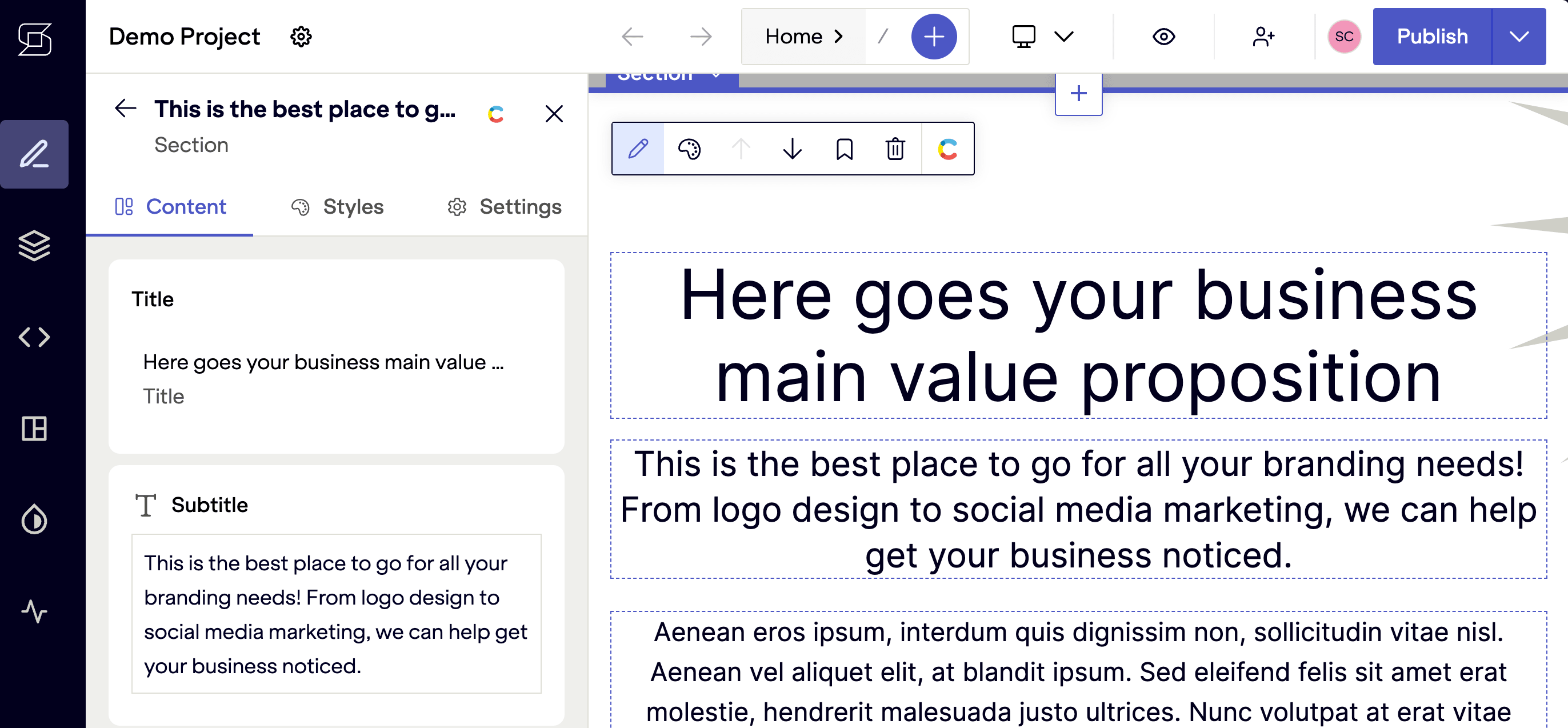 Visual Editor page editor.