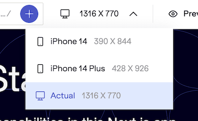 Custom viewport sizes.