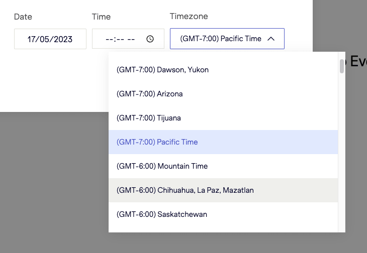 Scheduled publishing timezone.