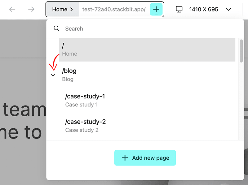 sitemap navigator toggle