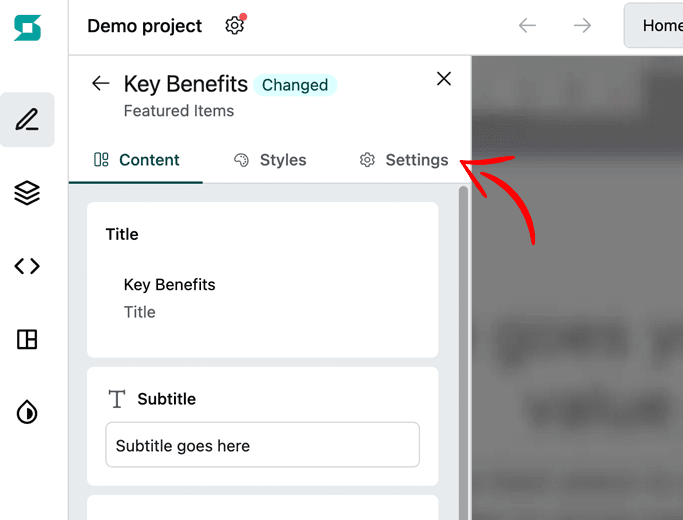 Field groups in page editor.