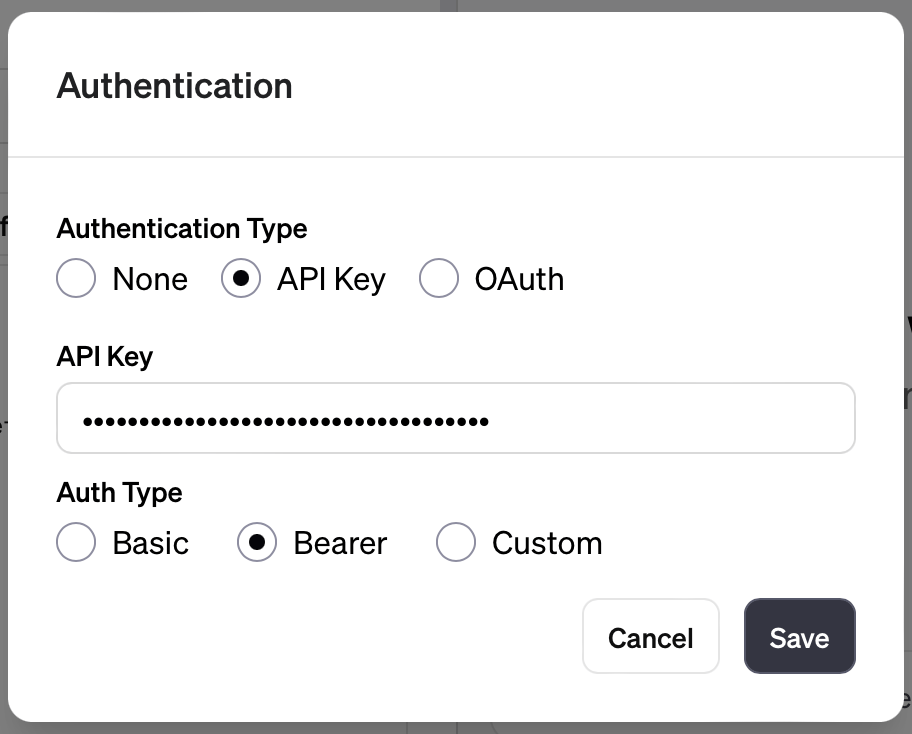 Set a Bearer token in the authorization header