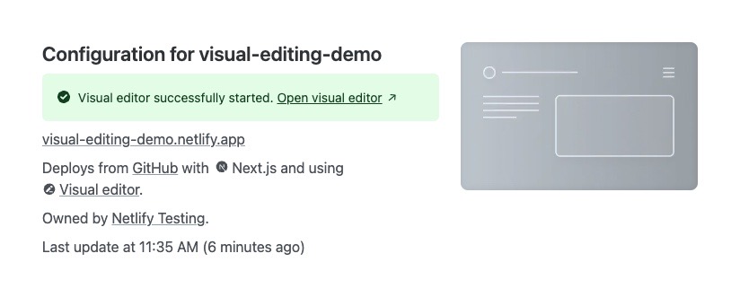 Visual editor application status in site settings
